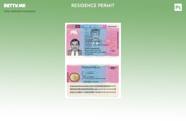 Модерен стил Франција Дозвола за престој (Titre de séjour).